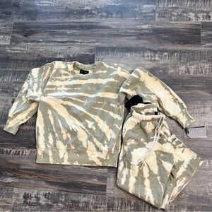NWT LES TIEN TIE DYE CREW SWEAT SET